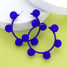 Pom Pom Station Hoop Earrings