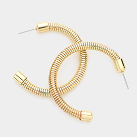Gold Dipped Metal Hoop Earrings