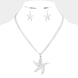 Filigree Metal Starfish Pendant Necklace