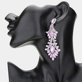 Marquise Stone Accented Dangle Evening Earrings