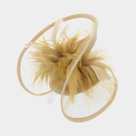 Mesh Netting Feather Fascinator
