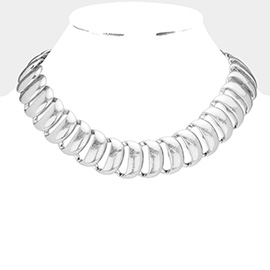Abstract Metal Link Necklace