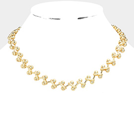 Zigzag Chevron Metal Collar Necklace