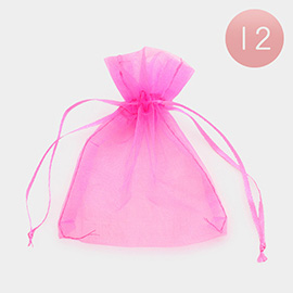 12PCS - Ribboned Organza Gift Bags