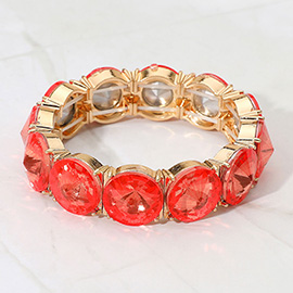 Round Stone Stretch Evening Bracelet