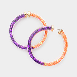Game Day Confetti Cluster Jelly Tube Hoop Earrings