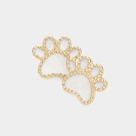 Glittered Paw Stud Earrings