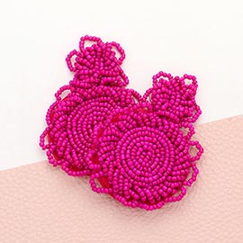 Felt Back Seed Beaded Dangle Earrings