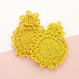 Felt Back Seed Beaded Dangle Earrings