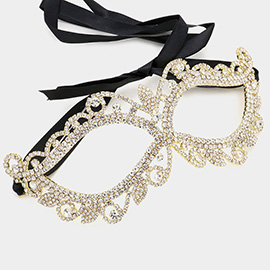 Round Stone Pointed Rhinestone Masquerade Mask