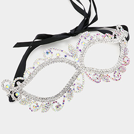 Round Stone Pointed Rhinestone Masquerade Mask