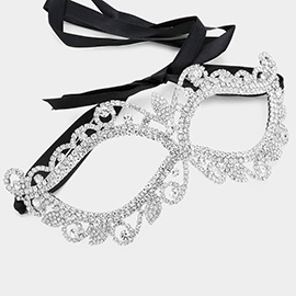 Round Stone Pointed Rhinestone Masquerade Mask