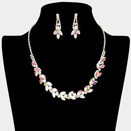 Marquise Stone Accented Rhinestone Necklace