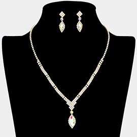 Marquise Stone Accented Rhinestone Necklace