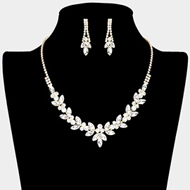 Marquise Stone Accented Rhinestone Necklace