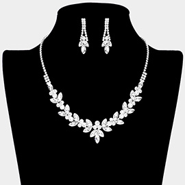 Marquise Stone Accented Rhinestone Necklace