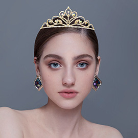 Round Stone Pointed Princess Tiara