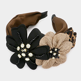 Stone Embellished Flower Headband