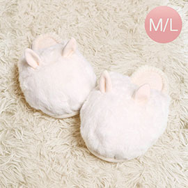 Fuzzy Faux Fur Bunny Soft Home Indoor Floor Slippers