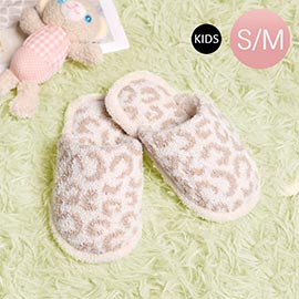 Leopard Patterened Soft Home Indoor Floor Kids Slippers