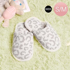 Leopard Patterened Soft Home Indoor Floor Kids Slippers