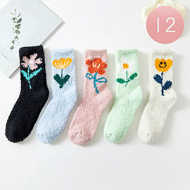 12Pairs - Flower Socks