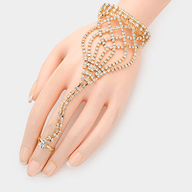 Rhinestone Hand Chain Evening Bracelet