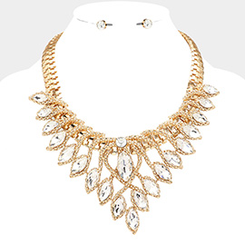 Marquise Stone Accented Evening Necklace