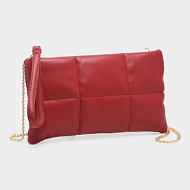 Quilted Solid Faux Leather Crossbody Bag