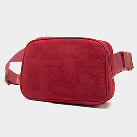 Solid Sling Bag / Fanny Pack / Velvet Belt Bag