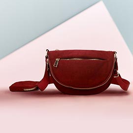 Half Round Solid Nylon Crossbody Bag