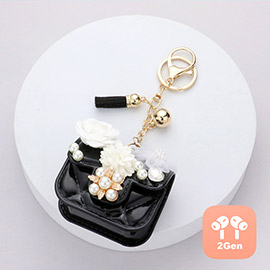Flower Pearl Embellished Bag Tassel Airpods Pro Case / Keychain