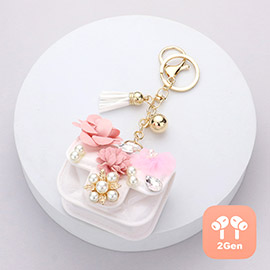 Flower Pearl Embellished Bag Tassel Airpods Pro Case / Keychain