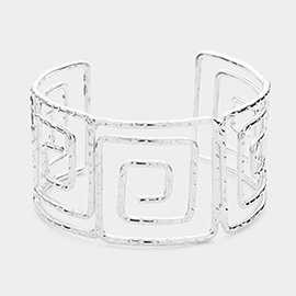 Geometric Swirl Metal Cuff Bracelet