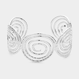 Geometric Swirl Metal Cuff Bracelet