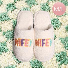 Wifey Message Soft Home Indoor Floor Slippers