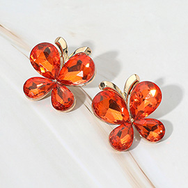 Teardrop Stone Butterfly Evening Earrings