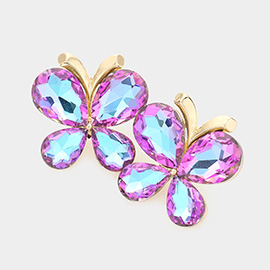 Teardrop Stone Butterfly Evening Earrings