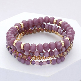 4PCS - Faceted Beaded Stretch Bracelets