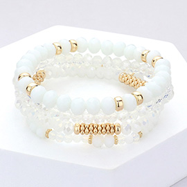 4PCS - Faceted Beaded Stretch Bracelets
