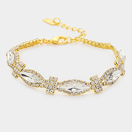 Marquise Stone Accented Evening Bracelet