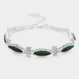 Marquise Stone Accented Evening Bracelet