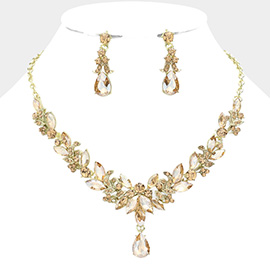 Multi Stone Cluster Evening Necklace