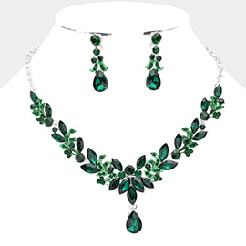 Multi Stone Cluster Evening Necklace