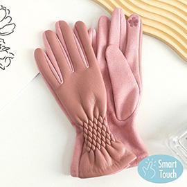 Pleat Detailed Touch Smart Gloves