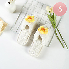 6Pairs - Flower Soft Home Indoor Floor Slippers