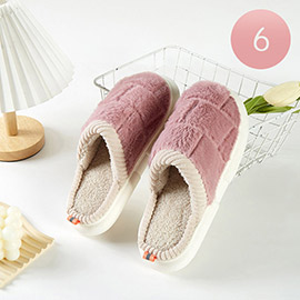 6Pairs - Woven Style Soft Home Indoor Floor Slippers