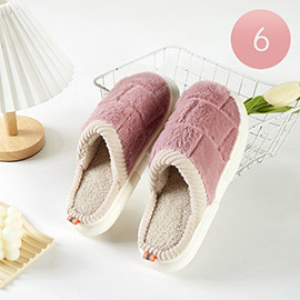 6Pairs - Woven Style Soft Home Indoor Floor Slippers