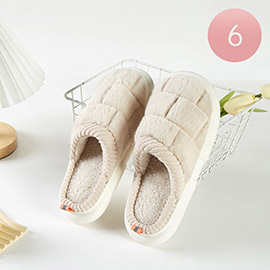 6Pairs - Woven Style Soft Home Indoor Floor Slippers