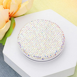 Bling Studded Round Compact Mirror